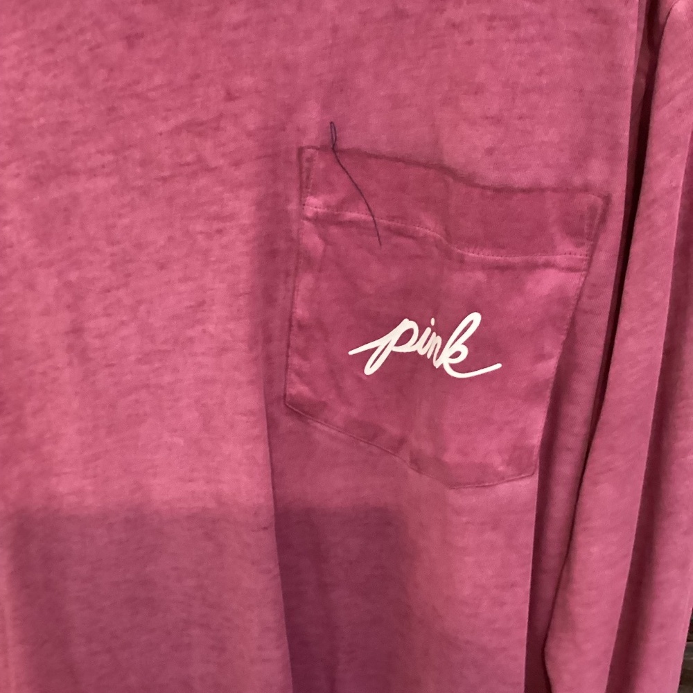 VICTORIA SECRET PINK CREW TOP ( Size: Large) (Color: Pink Dye) NWOT - Picture 3 of 3